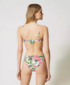 Triangolo da bagno con stampa e ricamo da bagno Rose e Slip a scelta Twinset
