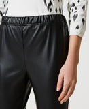 Pantaloni effetto pelle con coulisse Twinset