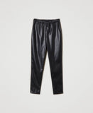 Pantaloni effetto pelle con coulisse Twinset