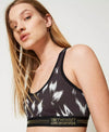 Top sportivo con stampa e pizzo Twinset
