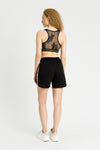 Top sportivo con stampa e pizzo Twinset