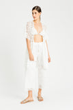 Pantaloni cropped in pizzo macramè Twinset