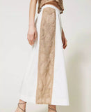 Pantaloni cropped con bande in macramè Twinset