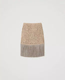 Gonna in macramè con frange Twinset