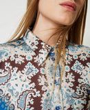 Camicia in raso con stampa foulard Twinset