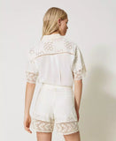 Shorts in sangallo con macramè Twinset