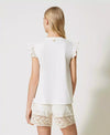 Top con inserti in sangallo con macramè Twinset