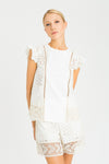 Top con inserti in sangallo con macramè Twinset