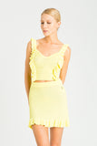 Top fitted con balze arricciate Twinset