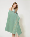 Telo mare in spugna con logo jacquard Twinset