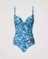 Costume intero con stampa foglie Twinset