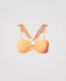Bikini Fascia da bagno coulisse e pizzo macramè con Brasiliana da bagno Twinset