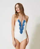 Costume intero con pizzo macramè Twinset