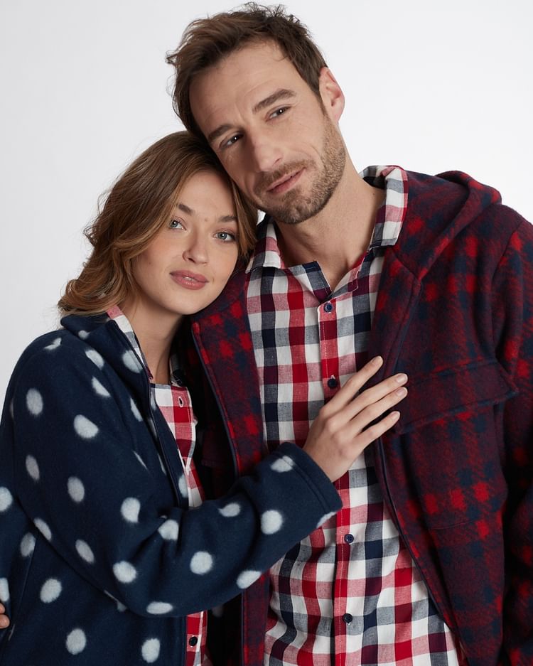 Pigiama Natalizio APERTO A CAMICIA Donna Happy People