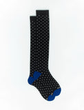 Calze lunghe uomo cotone nero fantasia pois Gallo