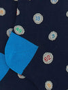 Calze lunghe uomo cotone leggero blu oltremare fantasia tombola Gallo