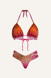 Bikini Triangolo Imbottito Crepon Lamè Stampa Macula Pin-Up Stars