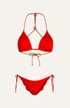 Bikini Triangolo Imbottito Spalline Alcantara Slip Brasiliana Tinta Unita Pin-Up Stars