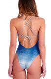 Costume Intero Ricamo Stelle Paillettes Lycra Lurex Sfumata Pin-Up Stars