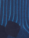Calze lunghe uomo cotone blu vanisé a coste larghe Gallo