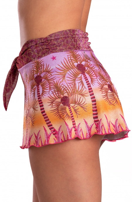 Short Piquet Lurex Con Fascione Crepon Lamè Palm Paradise Pin-Up Stars