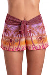 Short Piquet Lurex Con Fascione Crepon Lamè Palm Paradise Pin-Up Stars