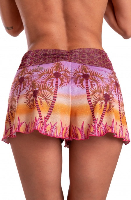 Short Piquet Lurex Con Fascione Crepon Lamè Palm Paradise Pin-Up Stars